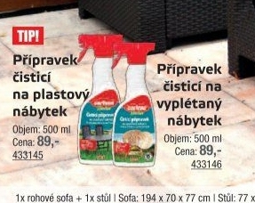 Čistič na plastový nábytek Garden Carlson
