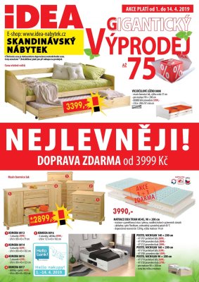 akční leták IDEA nábytek 1.4.2019-14.4.2019