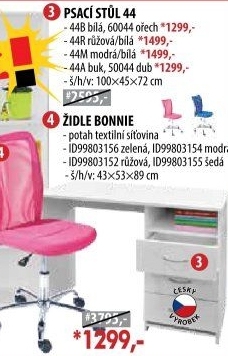 Psací stůl 44 bílá