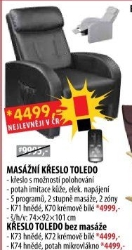 Masážní křeslo TOLEDO hnědé K71