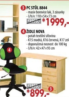 PC stůl 8844 lakovaný