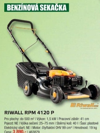 Rotační benzinová sekačka Riwall RPM 4120 P