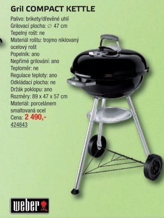 Gril na dřevěné uhlí Weber Compact Kettle