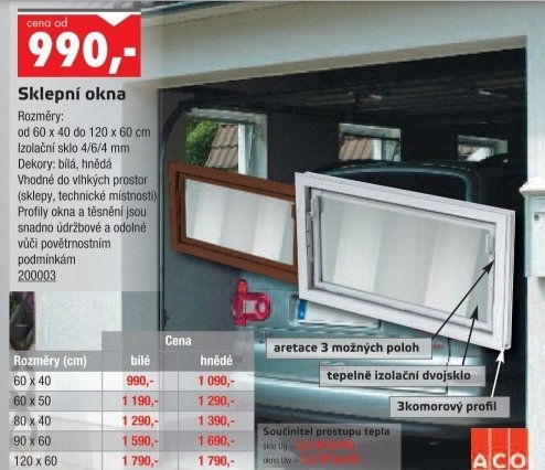 Jednokřídlé sklepní okno