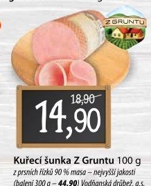 Šunka kuřecí prsní nejvyšší jakosti Z Gruntu
