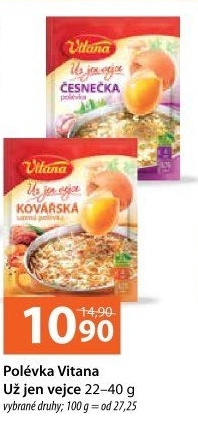 Instantní polévky Už jen vejce Vitana