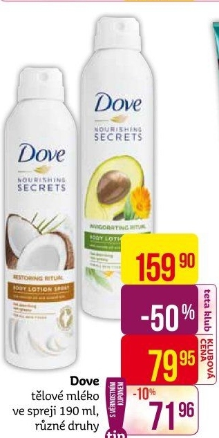 Tělové mléko ve spreji Dove