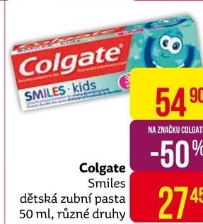 Pasta na zuby dětská Smiles Colgate