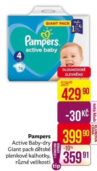 Pleny dětské Pampers Active Baby Dry