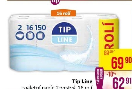 Toaletní papír 2vrstvý Tip Line