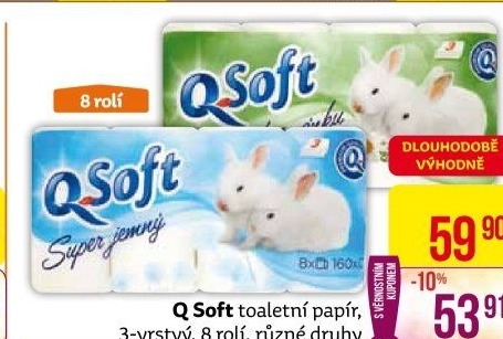 Toaletní papír 3vrstvý Q Soft