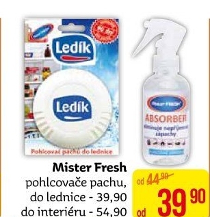 Pohlcovač pachů do lednice Ledík Mister Fresh