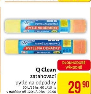 Zatahovací pytle na odpadky 30 l Q Clean