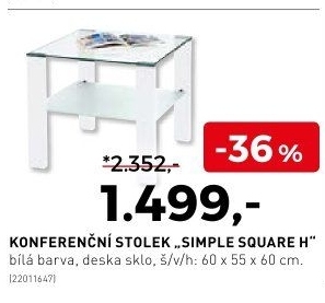 Konferenční stolek Simple Square H