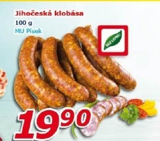 Jihočeská klobása Maso uzeniny Písek