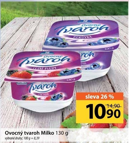 Dezert tvarohový ochucený Milko