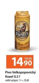 Pivo světlé výčepní 10°Velkopopovický Kozel