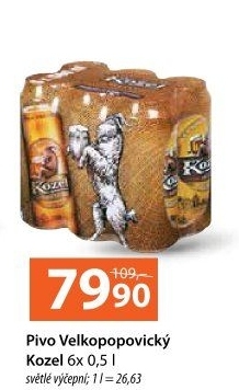Pivo světlé výčepní 10°Velkopopovický Kozel