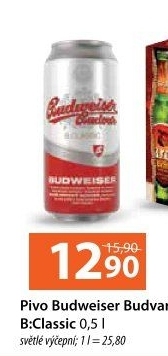 Pivo světlé výčepní B: Classic Budweiser Budvar