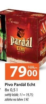 Pivo světlý ležák 11° Echt Pardál