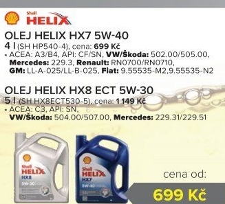 Motorový olej 5 W - 40 Helix HX7 Shell