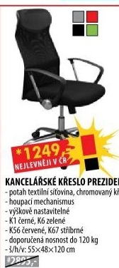 Kancelářské křeslo PREZIDENT černá K1