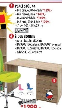 Psací stůl 44 bílá