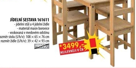 Stůl + 4 židle CORONA 2 vosk 161611