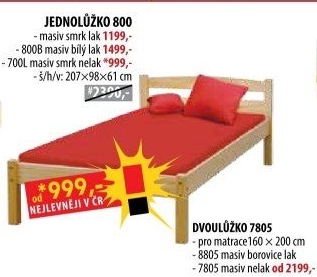 Jednolůžko 800 lakované