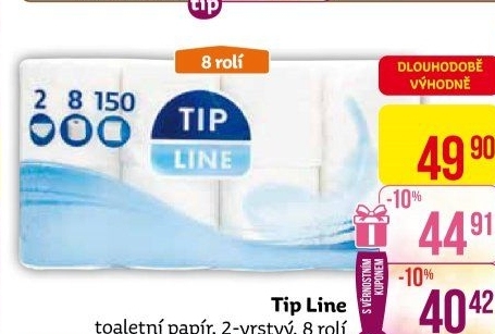Toaletní papír 2vrstvý Tip Line