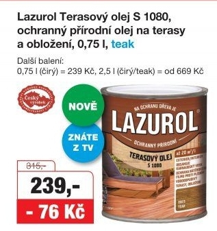LAZUROL TERASOVÝ OLEJ