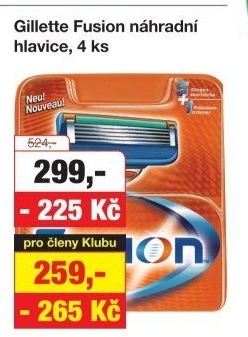 Náhradní hlavice pánské Gillette Fusion