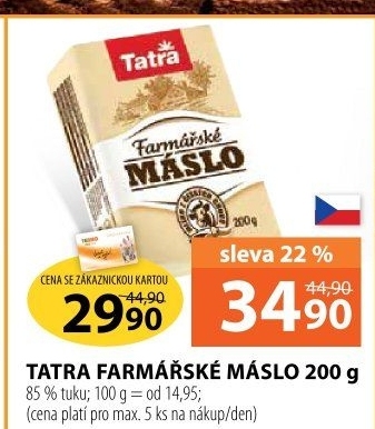 Máslo farmářské Tatra