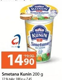 Smetana na vaření Kunín 12%