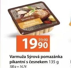Pikantní sýrová pomazánka s česnekem Varmuža