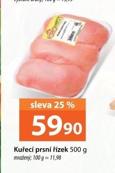 Kuřecí prsní řízky mražené Vodňanské kuře