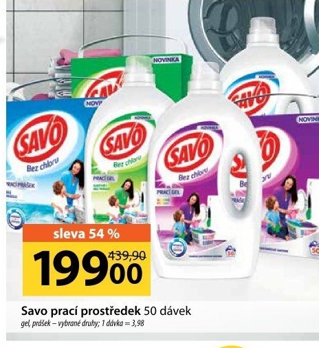 Prací gel bez chloru Savo