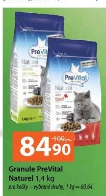 Granule pro kočky Naturel Prevital