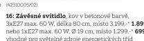 SVÍTIDLO ZÁVĚSNÉ