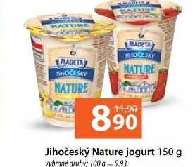Jogurt Nature ochucený jihočeský Madeta
