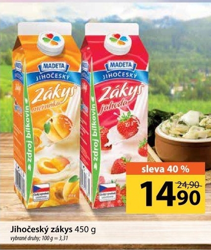 Nápoj zákys Jihočeský ochucený Madeta