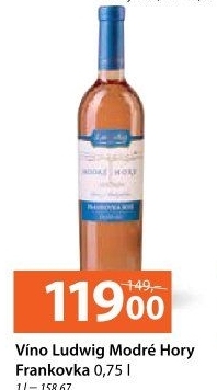 Víno Frankovka Rosé Modré hory Vinařství Ludwig - pozdní sběr