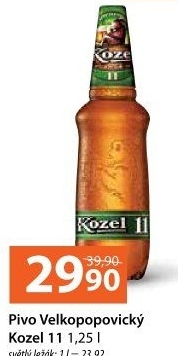 Pivo světlý ležák 11° Medium Velkopopovický Kozel