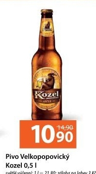Pivo světlé výčepní 10°Velkopopovický Kozel