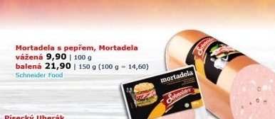 Salám Mortadella se zeleným pepřem Schneider