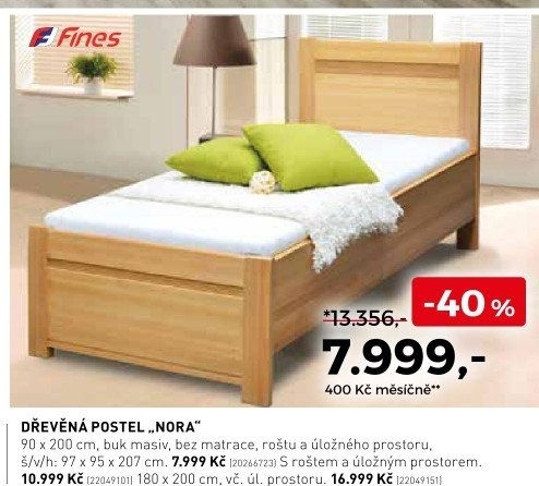 Dřevěná postel Nora