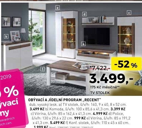 Obývací a jídelní program Recent