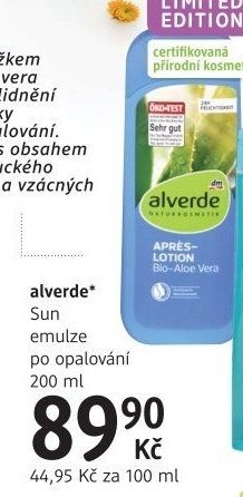 Emulze po opalování Alverde