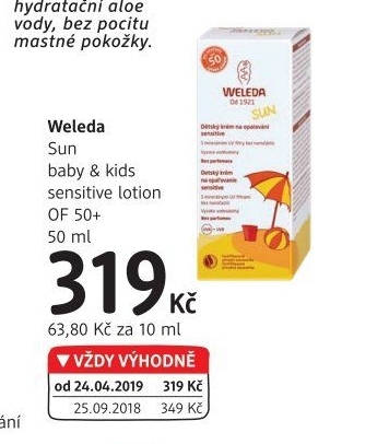 Krém na opalování dětský OF 50+ Weleda Sun