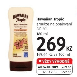 Emulze na opalování OF 30 Hawaiian Tropic